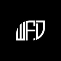 . WFd carta design.wfd carta logotipo design em fundo preto. conceito de logotipo de letra de iniciais criativas WFD. WFd carta design.wfd carta logotipo design em fundo preto. W vetor