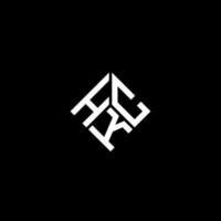 design de logotipo de carta hkc em fundo preto. conceito de logotipo de letra de iniciais criativas hkc. design de letra hkc. vetor