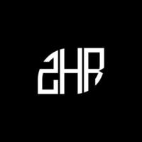 design de logotipo de carta zhr em fundo preto. conceito de logotipo de letra de iniciais criativas zhr. design de letra zhr. vetor