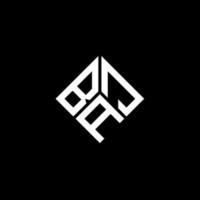 design de logotipo de letra baj em fundo preto. conceito de logotipo de letra de iniciais criativas baj. design de letra baj. vetor