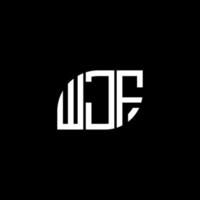 design de logotipo de carta wjf em fundo preto. conceito de logotipo de carta de iniciais criativas wjf. design de letra wjf. vetor