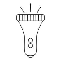 lanterna de vetor preto e branco isolada no fundo branco. ilustração de equipamento de iluminação de linha para crianças. contorno da imagem da lâmpada portátil