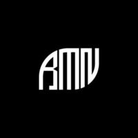 design de logotipo de carta rmn em fundo preto. conceito de logotipo de letra de iniciais criativas rm. design de letra rm. vetor