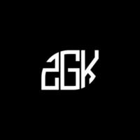 conceito de logotipo de letra de iniciais criativas zgk. zgk letter design.zgk carta logo design em fundo preto. conceito de logotipo de letra de iniciais criativas zgk. design de letra zgk. vetor