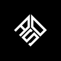 design de logotipo de carta aso em fundo preto. conceito de logotipo de letra de iniciais criativas aso. aso design de letras. vetor