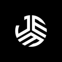 design de logotipo de carta jem em fundo preto. conceito de logotipo de carta de iniciais criativas jem. design de letra jem. vetor