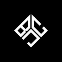 design de logotipo de carta bjc em fundo preto. conceito de logotipo de carta de iniciais criativas bjc. design de letra bjc. vetor