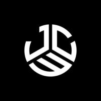 design de logotipo de carta jcw em fundo preto. conceito de logotipo de carta de iniciais criativas jcw. design de letras jcw. vetor