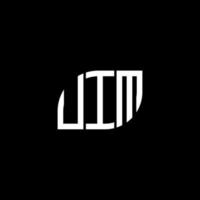 design de logotipo de carta uim em fundo preto. conceito de logotipo de letra de iniciais criativas uim. design de letra uim. vetor