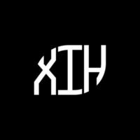 design de logotipo de letra xih em fundo preto. conceito de logotipo de letra de iniciais criativas xih. xih design de letras. vetor