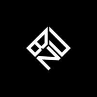 design de logotipo de carta bnu em fundo preto. conceito de logotipo de letra de iniciais criativas bnu. design de letra bnu. vetor