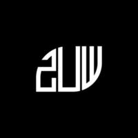 design de logotipo de carta zuw em fundo preto. conceito de logotipo de letra de iniciais criativas zuw. design de letra zuw. vetor