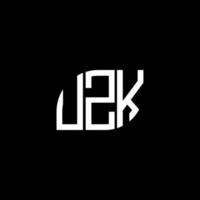 design de logotipo de letra uzk em fundo preto. conceito de logotipo de letra de iniciais criativas uzk. design de letra uzk. vetor