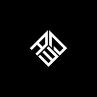 design de logotipo de carta awd em fundo preto. conceito de logotipo de letra de iniciais criativas awd. design de letra awd. vetor