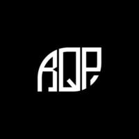 design de logotipo de carta rqp em fundo preto. conceito de logotipo de carta de iniciais criativas rqp. design de letra rqp. vetor