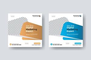 design de modelo de marketing digital de folheto quadrado de postagem de mídia social vetor