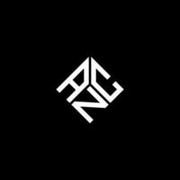 design de logotipo de carta anc em fundo preto. anc conceito de logotipo de letra de iniciais criativas. design de letras. vetor