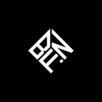 design de logotipo de carta bfn em fundo preto. conceito de logotipo de carta de iniciais criativas bfn. design de letra bfn. vetor