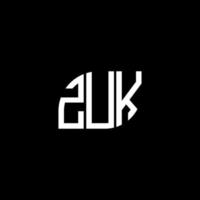 design de logotipo de letra zuk em fundo preto. conceito de logotipo de letra de iniciais criativas zuk. design de letra zuk. vetor