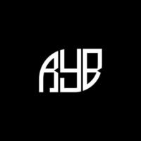 design de logotipo de carta ryb em fundo preto. conceito de logotipo de letra de iniciais criativas ryb. design de letra ryb. vetor