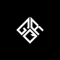 design de logotipo de carta gqr em fundo preto. conceito de logotipo de carta de iniciais criativas gqr. design de letra gqr. vetor