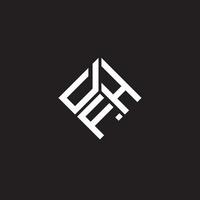design de logotipo de carta dfh em fundo preto. conceito de logotipo de letra de iniciais criativas dfh. design de letra dfh. vetor