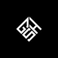 design de logotipo de carta gsh em fundo preto. gsh conceito de logotipo de carta de iniciais criativas. design de carta gsh. vetor