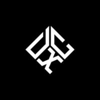 design de logotipo de carta dxc em fundo preto. conceito de logotipo de letra de iniciais criativas dxc. design de letra dxc. vetor