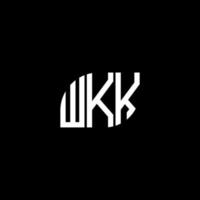 design de logotipo de carta wkk em fundo preto. wkk conceito de logotipo de letra de iniciais criativas. wkk design de letras. vetor