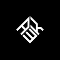 design de logotipo de carta awk em fundo preto. conceito de logotipo de carta de iniciais criativas awk. design de letra awk. vetor
