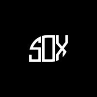 design de logotipo de carta sox em fundo preto. conceito de logotipo de letra de iniciais criativas sox. design de letra sox. vetor