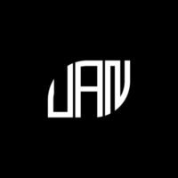 design de logotipo de carta uan em fundo preto. conceito de logotipo de letra de iniciais criativas uan. design de letra uan. vetor
