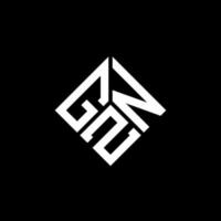 gzn carta logotipo design em fundo preto. conceito de logotipo de carta de iniciais criativas gzn. design de letra gzn. vetor