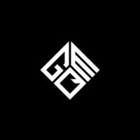 design de logotipo de carta gqm em fundo preto. conceito de logotipo de letra de iniciais criativas gqm. design de letra gqm. vetor