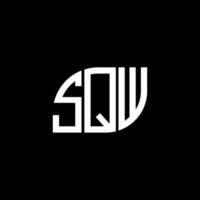 design de logotipo de letra sqw em fundo preto. sqw conceito de logotipo de letra de iniciais criativas. design de letra sqw. vetor