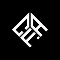 design de logotipo de carta cfa em fundo preto. conceito de logotipo de carta de iniciais criativas cfa. design de letra cfa. vetor