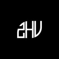 design de logotipo de carta zhv em fundo preto. conceito de logotipo de letra de iniciais criativas zhv. design de letra zhv. vetor