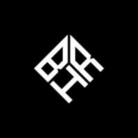 design de logotipo de carta bhr em fundo preto. conceito de logotipo de letra de iniciais criativas bhr. design de letra bhr. vetor