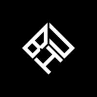 bhu carta logotipo design em fundo preto. bhu conceito de logotipo de letra de iniciais criativas. design de letra bhu. vetor