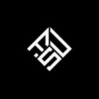conceito de logotipo de carta de iniciais criativas da fsu. fsu carta design.fsu carta logo design em fundo preto. conceito de logotipo de carta de iniciais criativas da fsu. design de letra fsu. vetor