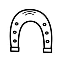 ícone de estilo ferradura doodle, ilustração vetorial de uma ferradura em um fundo branco. vetor
