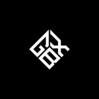 design de logotipo de carta gbx em fundo preto. conceito de logotipo de carta de iniciais criativas gbx. design de letra gbx. vetor