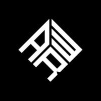 design de logotipo de carta arw em fundo preto. conceito de logotipo de letra de iniciais criativas arw. desenho de letra arw. vetor