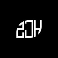 design de logotipo de carta zjh em fundo preto. conceito de logotipo de letra de iniciais criativas zjh. design de letra zjh. vetor