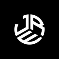 design de logotipo de carta jre em fundo preto. conceito de logotipo de letra de iniciais criativas jre. design de letra jre. vetor