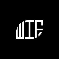 design de logotipo de carta wif em fundo preto. conceito criativo do logotipo da letra das iniciais do wif. design de carta wif. vetor