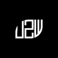 design de logotipo de carta uzw em fundo preto. conceito de logotipo de letra de iniciais criativas uzw. design de letra uzw. vetor