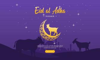 modelo de banner de mídia social do festival islâmico eid al adha mubarak vetor