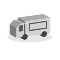 conceito de carro de correio 3d em estilo cartoon minimalista vetor