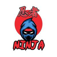 modelos de logotipo de desenho animado de mascote ninja vetor